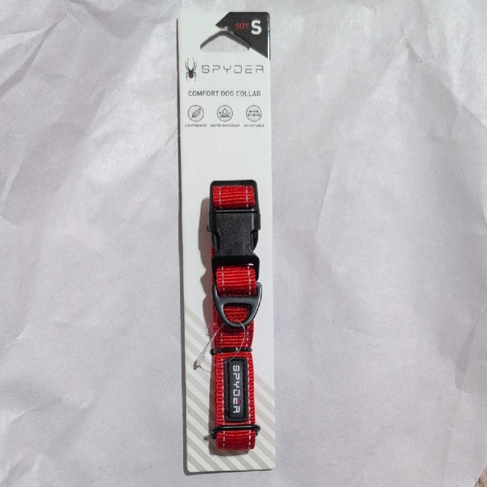 Spyder Red Adjustable Dog Collar
